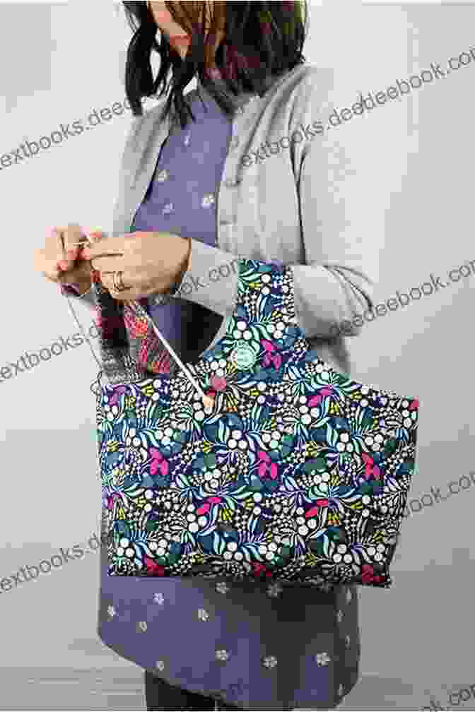 A Folded Reversible Tote Bag With Two Different Fabric Patterns. Kanzashi In Bloom: 20 Simple Fold And Sew Projects To Wear And Give