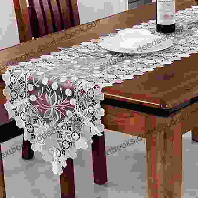 A Folded Table Runner With An Elegant Lace Border. Kanzashi In Bloom: 20 Simple Fold And Sew Projects To Wear And Give