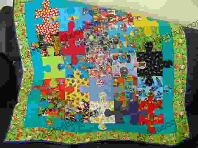 A Puzzle Quilt Made From Bright And Colorful Fabrics. Puzzle Quilts: Simple Blocks Complex Fabrics