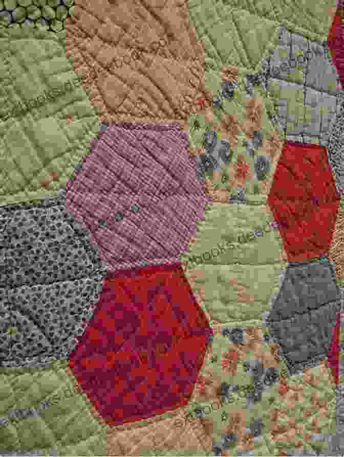 A Sophisticated And Elegant Quilt Showcasing A Grid Of Hexagon Blocks In A Muted Color Palette. Hexa Go Go: English Paper Piecing 16 Quilt Projects