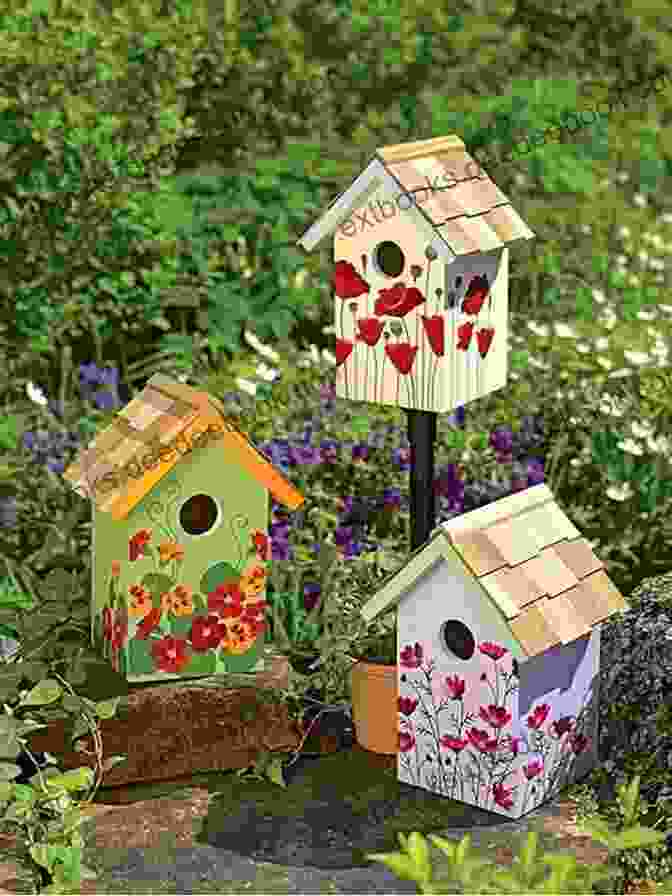 A Wooden Birdhouse With A Painted Design Lunch Hour Patchwork: 15 Easy To Start (and Finish ) Projects