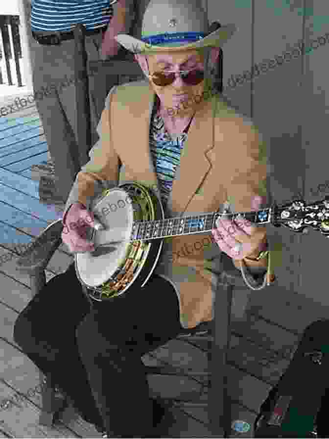 Douglas Dillard, Renowned Bluegrass Banjo Player And Songwriter, Captured In A Captivating Black And White Photograph, Showcasing His Intricate Fingerpicking Technique. The Classic Douglas Dillard Songbook Of 5 String Banjo Tablatures