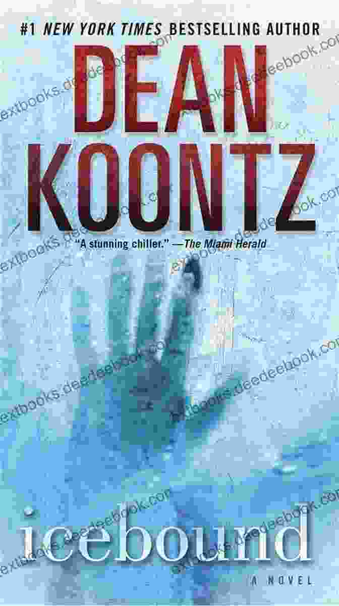 Icebound By Dean Koontz, A Book Cover Featuring A Silhouette Of A Man Standing Alone In A Vast, Desolate Arctic Landscape. Icebound: A Novel Dean Koontz