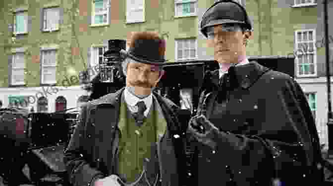 Sherlock Holmes And Dr. Watson Standing In The Snow Covered Courtyard Of Baskerville Hall, Examining A Set Of Footprints. Christmas At Baskerville Hall: A Sherlock And Lucy Short Story (The Sherlock And Lucy Mystery 15)