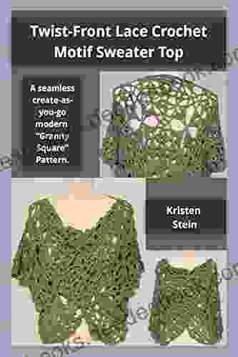 Twist Front Lace Crochet Motif Sweater Top: A Seamless Create As You Go Modern Granny Square Pattern
