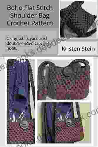 Boho Flat Stitch Shoulder Bag Crochet Pattern : Using Tshirt Yarn And Double Ended Crochet Hook